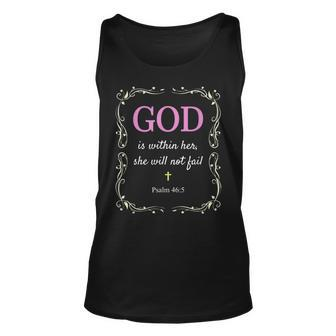 God Is Within Her She Will Not Fail Psalm 465 Unisex Tank Top - Seseable