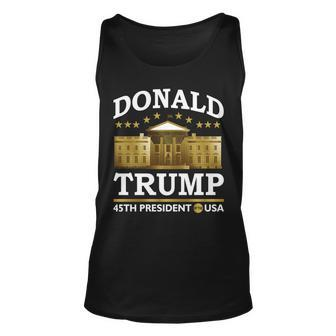 Gold White House Donald Trump 45Th President Tshirt Unisex Tank Top - Monsterry