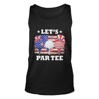 Golf Lets Par Tee American Flag Independence Golf 4Th July Unisex Tank Top - Monsterry DE