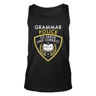 Grammar Police To Serve And Correct Funny V2 Unisex Tank Top - Monsterry UK