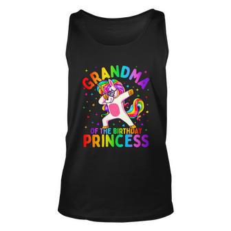 Grandma Of The Birthday Princess Girl Dabbing Unicorn Gift Unisex Tank Top - Monsterry UK