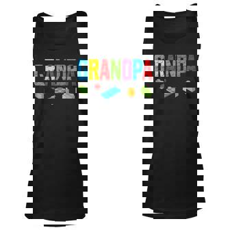 Grandpa Master Builder Building Bricks Blocks Family Set Men Women Tank Top Graphic Print Unisex - Thegiftio