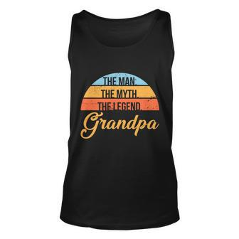 Grandpa The Man The Myth The Legend Saying Tshirt Unisex Tank Top - Monsterry CA