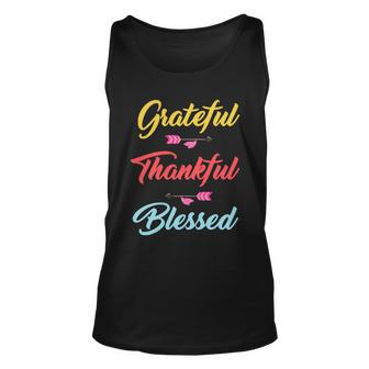 Grateful Thankful Blessed Tshirt Unisex Tank Top - Monsterry