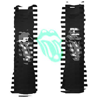 Green Lips Tongue Irish Shamrock St Patricks Day Gift Unisex Tank Top - Thegiftio