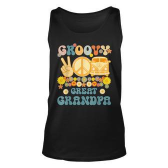 Groovy Great Grandpa Retro Matching Family Baby Shower Unisex Tank Top - Thegiftio UK