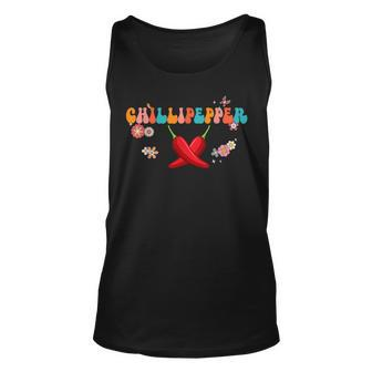 Groovy Retro Red Chili-Peppers Red Hot Retro Chili-Peppers Unisex Tank Top - Thegiftio UK
