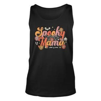 Groovy Spooky Mama Retro Halloween Ghost Witchy Spooky Mom Unisex Tank Top - Seseable