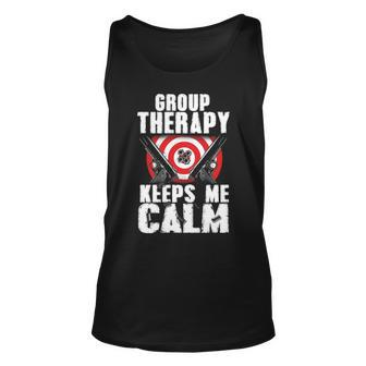 Group Therapy Keeps Me Calm Unisex Tank Top - Seseable