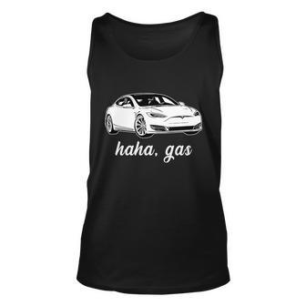 Haha Gas Electric Car Unisex Tank Top - Monsterry UK