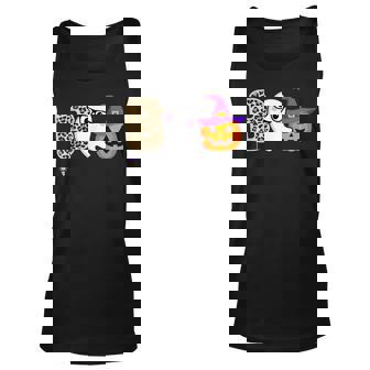 Halloween Boo Ghost Leopard Pumpkin Witch Hat Boys Girls Kid Unisex Tank Top - Seseable