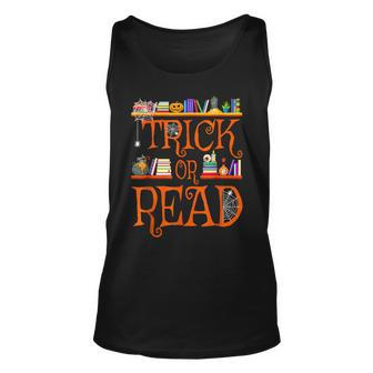 Halloween Book Lovers Librarian Trick Or Read Library Event Men Women Tank Top Graphic Print Unisex - Thegiftio UK