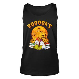 Halloween Booooks Ghost Reading Boo Read Books Library Kids Unisex Tank Top - Thegiftio UK