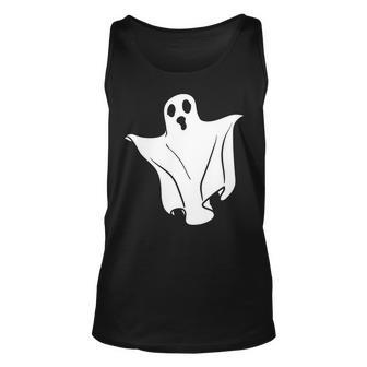 Halloween Creepy Ghost White Custom Men Women Tank Top Graphic Print Unisex - Seseable