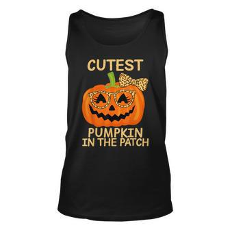 Halloween Cutest Pumpkin In The Patch Girl Halloween Pumpkin V2 Unisex Tank Top - Seseable