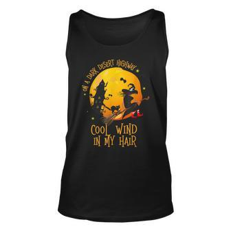 Halloween Desert Night Highway Cool Wind On Witch Hair Unisex Tank Top - Seseable
