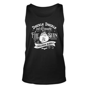 Halloween Double Double Toil And Trouble White Men Women Tank Top Graphic Print Unisex | Seseable UK