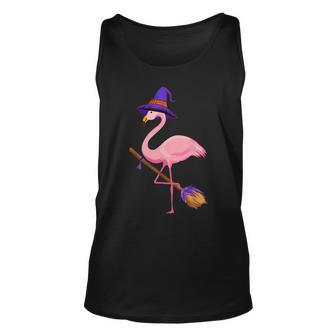 Halloween Flamingo Funny Flamingo Lover Witch Hat Halloween Men Women Tank Top Graphic Print Unisex - Thegiftio UK