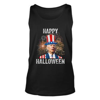 Halloween Funny Happy 4Th Of July Anti Joe Biden Happy Halloween Unisex Tank Top - Monsterry DE