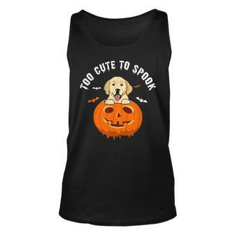 Halloween Labrador Too Cute To Spook Pumpkin Costume Unisex Tank Top - Thegiftio UK