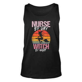 Halloween Nurse Costume Vintage Nurse By Day Witch By Night Unisex Tank Top - Seseable