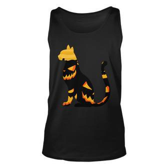 Halloween Pumpkin Cat T-Shirt Graphic Design Printed Casual Daily Basic Unisex Tank Top