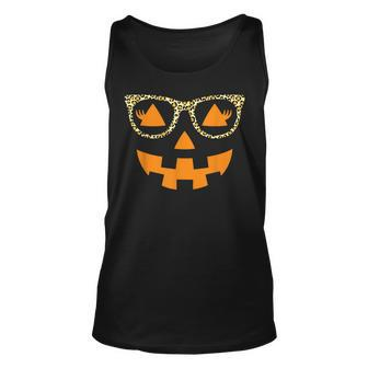 Halloween Pumpkin Smile With Glasses Last Minute Teacher Unisex Tank Top - Seseable