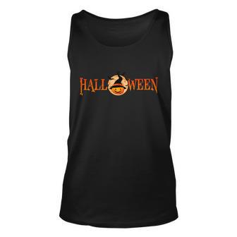 Halloween Pumpkin Witch Logo Unisex Tank Top - Monsterry