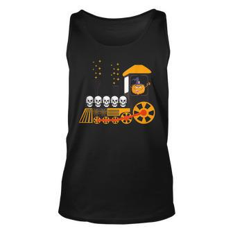 Halloween Pumpkin Witch On Train Toddler Boys Girls Kids Unisex Tank Top - Seseable
