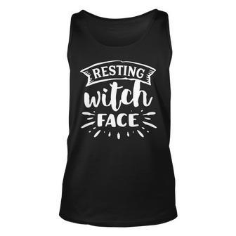 Halloween Resting Witch Face White Design Men Women Tank Top Graphic Print Unisex - Seseable