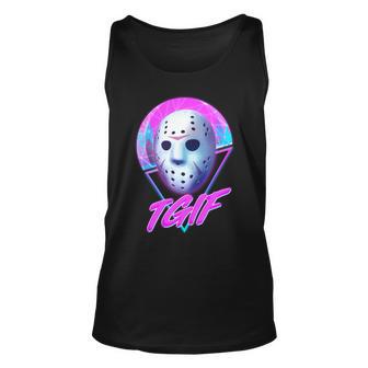 Halloween Retro 80S Tgif Jason Mask Tshirt Unisex Tank Top - Monsterry