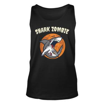 Halloween Shark Zombie Design Men Women Tank Top Graphic Print Unisex - Thegiftio UK