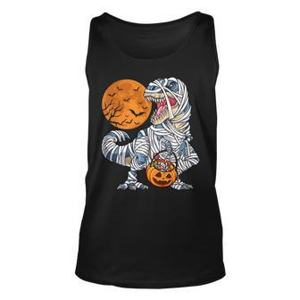 Halloween Shirts For Boys Men Dinosaur T Rex Mummy Pumpkin Men Women Tank Top Graphic Print Unisex - Thegiftio UK
