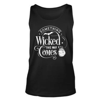 Halloween Something Wicked This Way Comes White Men Women Tank Top Graphic Print Unisex - Seseable