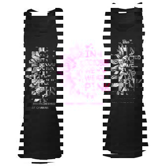 Halloween Sugar Skull Sunflower We Wear Pink Breast Cancer Men Women Tank Top Graphic Print Unisex - Thegiftio