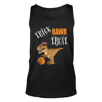 Halloween T Rex - Witch - Trick Or Treat - Trick Rawr Treat Unisex Tank Top - Seseable