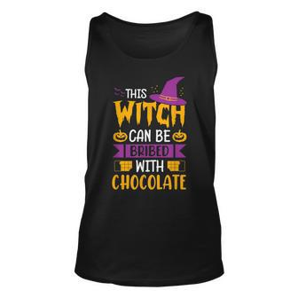 Halloween This Witch Can Be Bribed With Chocolate Unisex Tank Top - Seseable