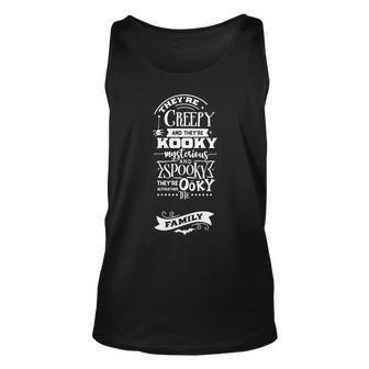 Halloween Trey_Re Creepy And They_Re Kooky Mysterious White V2 Men Women Tank Top Graphic Print Unisex - Seseable