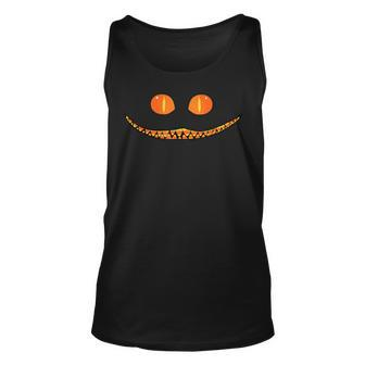 Halloween Trick Or Treat Candy Corn Grinning Cat Unisex Tank Top - Seseable