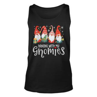 Hanging With My Gnomies Merry Christmas Gnomes Garden Gnome Men Women Tank Top Graphic Print Unisex - Thegiftio UK