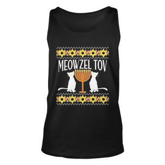 Hanukkah Meowzel Tov Ugly Sweater Unisex Tank Top - Monsterry