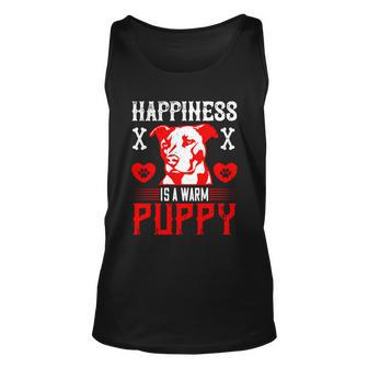 Happiness Is A Warm Puppy Cute Dog Pitbull Dad Unisex Tank Top - Thegiftio UK