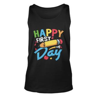 Happy 1St Day Welcome Back To School First Day Of School Unisex Tank Top - Thegiftio UK