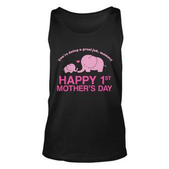 Happy 1St Mothers Day Cute Elephant T-Shirt Graphic Design Printed Casual Daily Basic Unisex Tank Top - Thegiftio UK