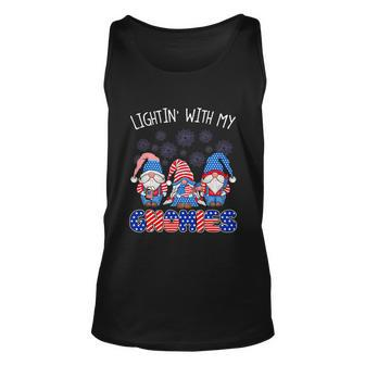 Happy 4Th Of July Lightin With My Gnomes Fireworks Unisex Tank Top - Monsterry
