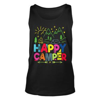 Happy Camper Camping Funny Gift Men Women Kids V2 Unisex Tank Top - Seseable