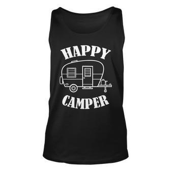 Happy Camper Trailer Unisex Tank Top - Monsterry