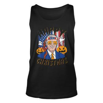 Happy Christmas Halloween Jokes Pumpkin Boo Funny Joe Biden Men Women Tank Top Graphic Print Unisex - Thegiftio UK