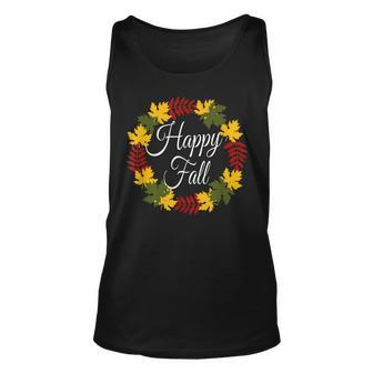 Happy Fall Leaves Cute Autumn Funny Halloween Holiday Women Unisex Tank Top - Seseable