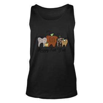 Happy Fall Yall Halloween Quote Unisex Tank Top - Monsterry